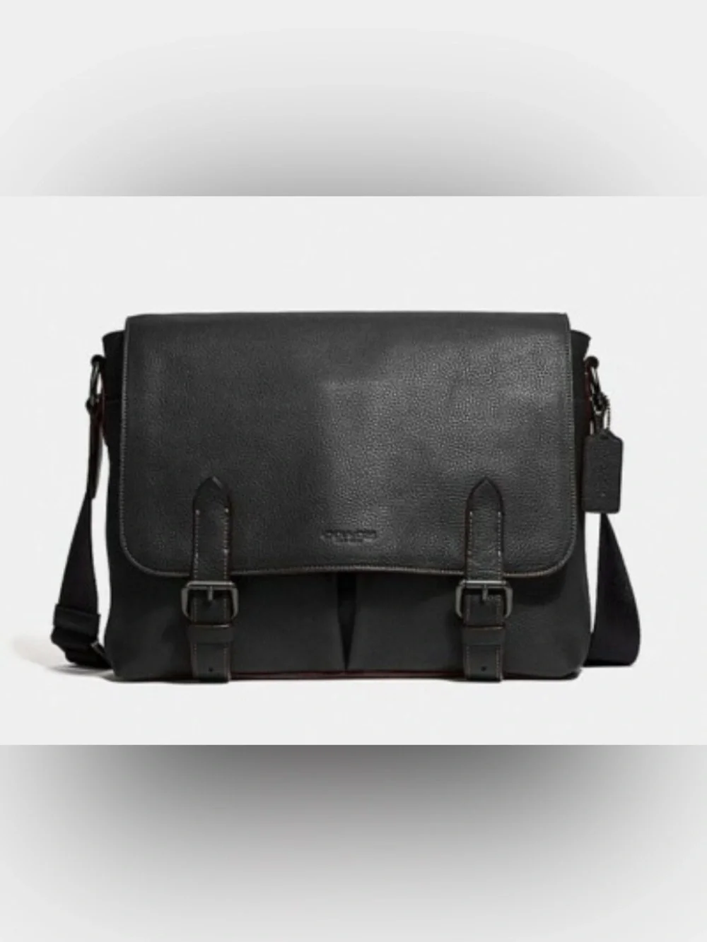 Coach Black Leather Metropolitan Messenger Bag for Men